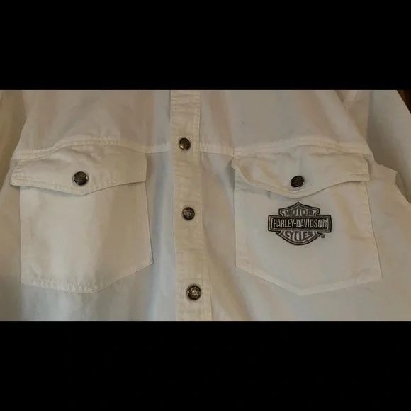 HARLEY DAVIDSON MENS WHITE DENIM XL - Picture 4 of 8